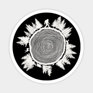 Bigfoot tree ring (white) Magnet